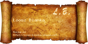 Loosz Bianka névjegykártya